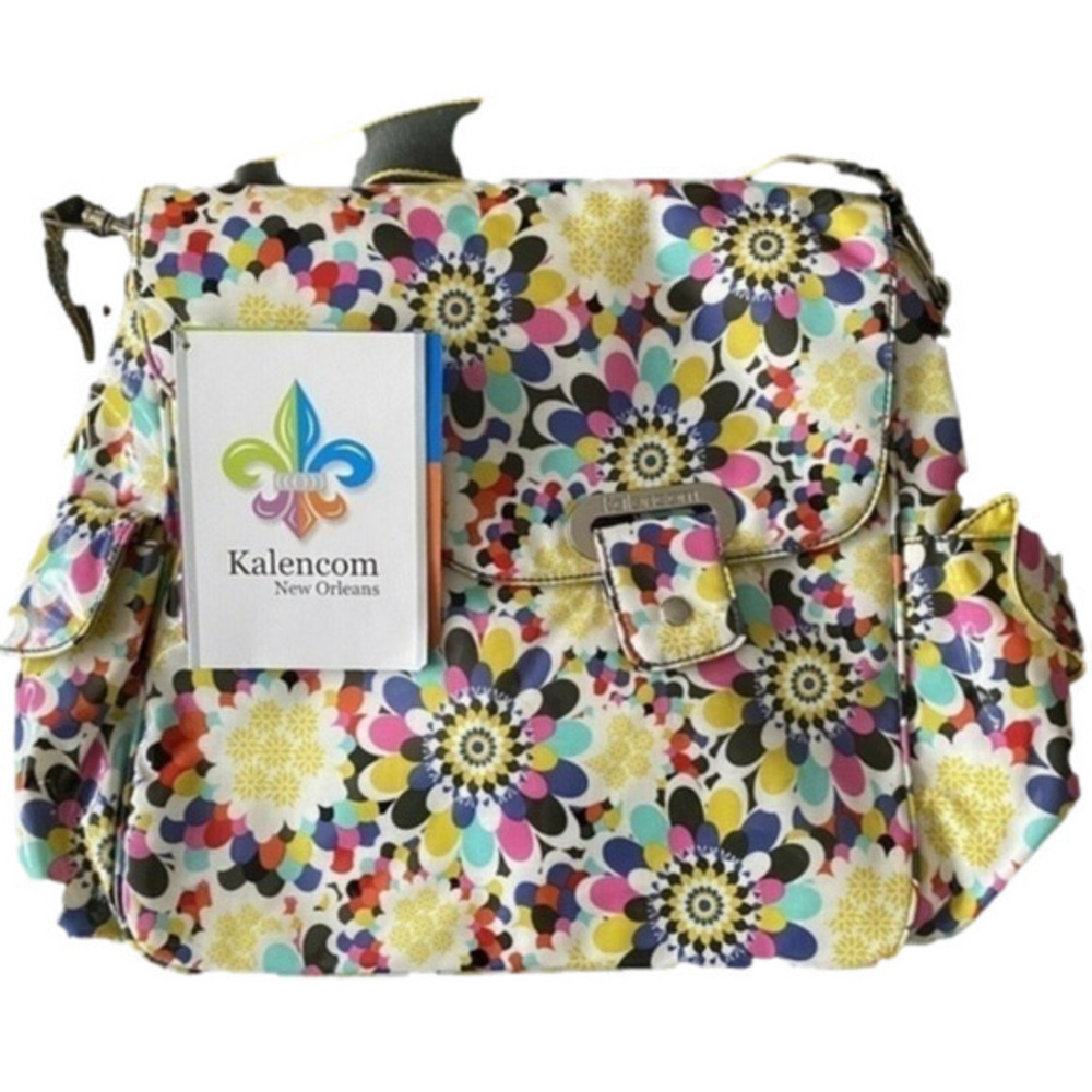 KALECOM LAMINATED PETAL OZZ Baby Diaper BAG 4 pc floral NWT multi-color NWT